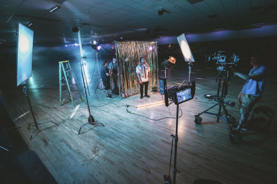 video production gear in use